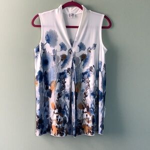Pretty floral tunic sleeveless top by Vamp Size Lg